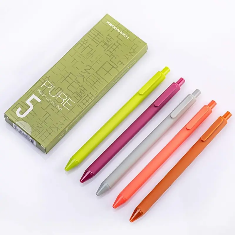 czxwyst Soft Touch Retractable Gel Ink Pens 0.5mm Fine Point (Retro Colors 5-Pack Colored Ink)
