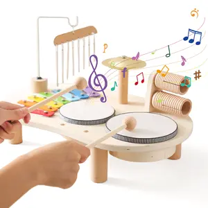 बहुक्रियाशील संगीत व्यस्त बोर्ड xylophone ड्रम परचजन बच्चों के लिए संगीत वाद्ययंत्र