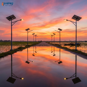ไฟถนนโซลาร์เซลล์แบบแยกส่วน Hepu พร้อมแบตเตอรี่ลิเธียม IP66 ปรับกำลังไฟได้ สำหรับโครงการให้แสงสว่างบนถนน - Product Image 2