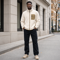 Blouson bomber polaire camouflage à col rond pour homme, imperméable, coupe-vent, avec poche poitrine en nylon contrastant, doublure chaude en sherpa, idéal pour le printemps