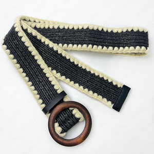 <span class=keywords><strong>Ceinture</strong></span> en paille tressée avec boucle en bois de 2 pouces de large, <span class=keywords><strong>ceinture</strong></span> élastique en rotin, <span class=keywords><strong>ceinture</strong></span> fine en <span class=keywords><strong>raphia</strong></span> pour femmes, <span class=keywords><strong>ceinture</strong></span> de robe - Product Image 2