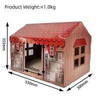 ICL-Paper Cat House Vente en gros Nouvelle villa pliable pour animaux de compagnie, adaptée pour l'extérieur, lit pour chien, petite tente pour chat.