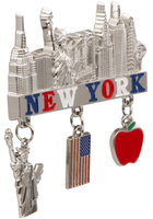 Nouvel autocollant magnétique décoratif pour réfrigérateur en métal, motifs New York, Washington, Los Angeles, Californie