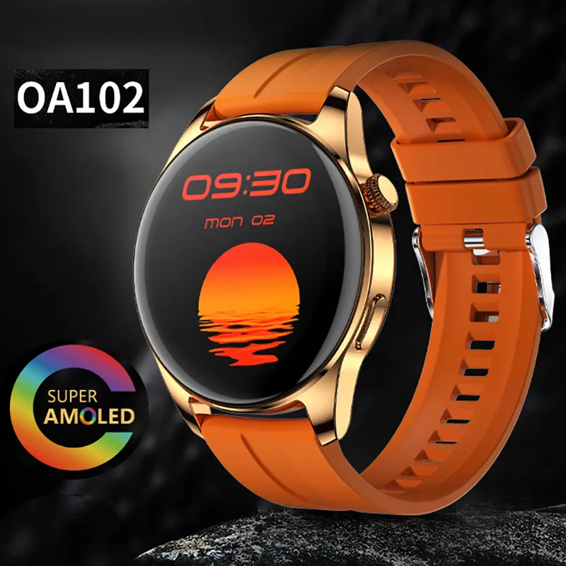 IP68 impermeabile OA102 Ultra intelligente in lega di zinco metallo Dual Core CPU 120 + Sport modalità Smart Watch Display Amoled Smartwatch