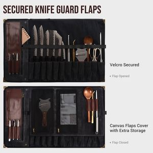 Échantillon gratuit : Étui de rangement portable en toile pour couteaux de cuisine, de voyage et de cuisson – Housse de protection pour chef - Product Image 5