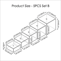Juego de 5 Soportes de Acrílico Blanco con Base Hueca para Buffet, Exhibidores de Postres y Pasteles para Decoración de Mesa de Buffet para Fiestas
