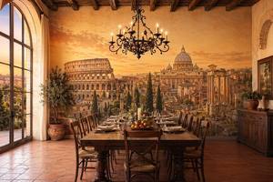 Mural de Pared Personalizado con Monumentos Europeos OEM. Diseños del horizonte de París, Londres, <span class=keywords><strong>Roma</strong></span> y Venecia. Suministro al por mayor, se aceptan tamaños personalizados. - Product Image 2