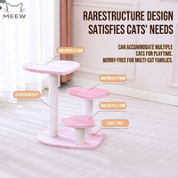Arbre à chat en bois en forme de cœur à 3 niveaux, écologique et durable, tour d'angle rose pour chat avec poteaux à gratter en sisal, condo multi-niveaux pour chat