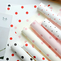 Papier Kraft à pois crème, style coréen, papier d'emballage pour fleurs, matériaux d'emballage floraux élégants, fournitures de fleuriste durables, emballage