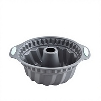 Moule à gâteau en silicone en stock pour chiffon et mousse, design rond à oreilles, antiadhésif, compatible four, outil de cuisson Xu-0666