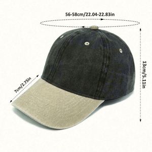 Gorra de Béisbol Retro de Dos Tonos Estilo Vintage Desgastado para Hombre, Hecha de Sarga de Algodón Lavado, Venta al por Mayor - Product Image 2