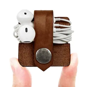 ISO BSCI factory eco friendly mouse cord holder and cord organizer and magnetic cable organizer leather and cable holder