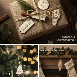 Customized Wooden Christmas <b>Gift</b> Tags Laser Engraved Holiday Packaging Decor Craft DIY Ornament Label Set - Product Image 6