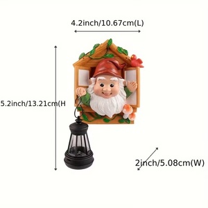 Lampada Ornamentale a Forma di Gnomo per Alberi a Energia Solare - Design Gnomo da Finestra, Accensione Automatica di <span class=keywords><strong>Notte</strong></span>, Perfetta per Decorazione Giardino e Illuminazione Vialetti - Product Image 6