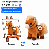 Peluche Cheval Personnalisée OEM ODM, Jouet en Peluche Lesté, Design Adorable, Super Doux, Rembourrage Coton PP, Brodé, Tailles Personnalisées, Unisexe