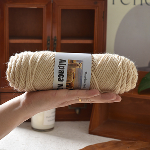 Fil à tricoter de luxe en <span class=keywords><strong>laine</strong></span> d'<span class=keywords><strong>alpaga</strong></span> naturelle 10S 4 brins 100g, épais, chaud, pour crochet, DIY, pull, chapeau, artisanat, antistatique, pelote douce - Product Image 3