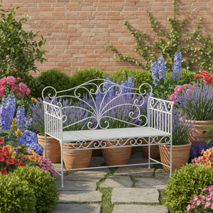 2027 White Color High Quality Modern Metal Boy Girl Sitting Patio <strong>Bench</strong> Outdoor Antique Metal <strong>Garden</strong> Backyard <strong>Bench</strong> for Sale - Product Image 6