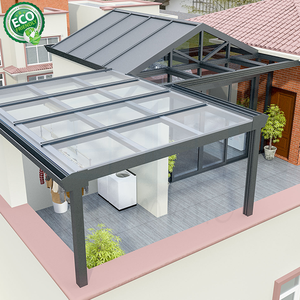 Solárium de Techo Tipo Gable Hommie, Sala de Vidrio con Estructura de Aleación de Aluminio, Casas de Vidrio con Líneas Limpias, Porche, Invernadero - Product Image 1