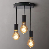 Lampes suspendues en fer noir en gros, style loft vintage, luminaires suspendus pour restaurant et bar, luminaires suspendus en métal