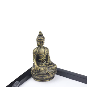 Venta al por mayor escritorio Zen jardín con estatua de <span class=keywords><strong>Buda</strong></span> ornamento Micro paisaje DIY Zen jardín Kit para decoración de oficina en casa - Product Image 4