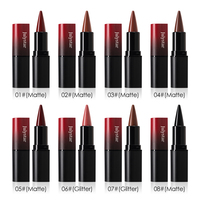 Ensemble de rouge à lèvres mat velours et crayon à lèvres longue tenue, waterproof, avec vitamine C