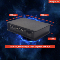 Subwoofer actif sous siège de voiture 10 pouces avec éclairage, 120W RMS et DSP 4 entrées 6 sorties, 6 sorties RCA 50W 4 canaux, contrôle par application DSP