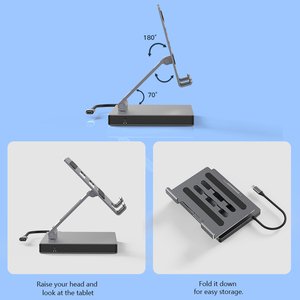 IKATAK 8 en <span class=keywords><strong>1</strong></span> USB Type C Dock Nouveau Stock avec support de tablette en aluminium pliable et concentrateur USB - Product Image 6