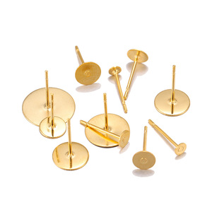St. Kunkka Gold Plated Stainless Steel <b>Earring</b> <b>Posts</b> Flathead Studs Jewelry Findings For DIY <b>Earrings</b> - Product Image 5
