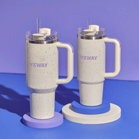 Gobelet isolé sous vide de 40oz en acier inoxydable 304 écologique avec poignée et paille Tasse de voyage thermique personnalisée