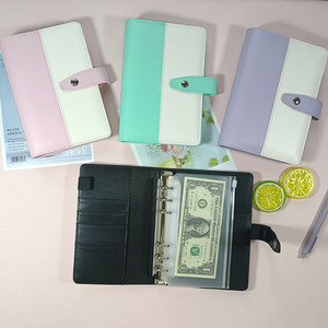 สมุดวางแผนจัดระเบียบงบประมาณ A6แบบกำหนดเอง,สมุดปกหนัง PU แบบผสม<span class=keywords><strong>2</strong></span>สีสำหรับออกแบบและปรับแต่งได้ - Product Image 4