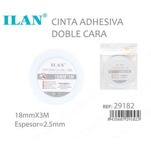 Nastro biadesivo Ilan 18mm x 3m spessore 2,5mm per artigianato e cucito - Product Image 1