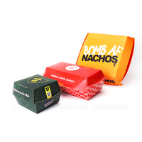 Fabrication de boîte de hamburger à emporter en papier biodégradable jetable avec logo personnalisé Boîte d'emballage en papier pour hamburger