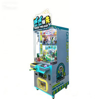 Machine de jeu d'arcade à monnayeur avec grue à griffes métallique, pousseur de boules lumineuses LED et pousseur de boules à monnayeur