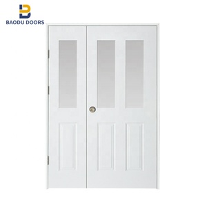 BOWDEU DOORS porte de sécurité en acier pour maisons porte américaine moderne en acier intérieur 6 panneaux verre pas cher prix - Product Image 2