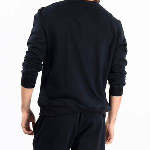 เสื้อสเวตเชิ้ตคอกลมแขนยาวสำหรับผู้ชาย ผ้าฟลีซหนานุ่ม ทรงปกติ สีพื้น - Product Image 3