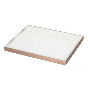 Metal Frame Trinket Eco-friendly Ring Small <b>Leather</b> Show Decoration Luxury Metal Jewelry Stackable Jewelry Tray - Product Image 6