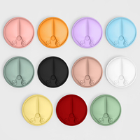 Couvre-gobelet en silicone avec trou pour paille, anti-poussière, compatible avec la plupart des gobelets en verre ronds