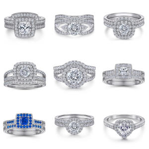 Fábrica de Joyería Personalizada, Anillo de Plata de Ley 925 con Circonita Cúbica, Diseño Original, Bañado en Rodio, Ideal para Regalos de Pareja - Product Image 1