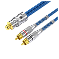 Câble audio RCA HiFi avec prise plaquée or, amplificateur de voiture, câble de subwoofer pour système audio de voiture, haut-parleur de voiture
