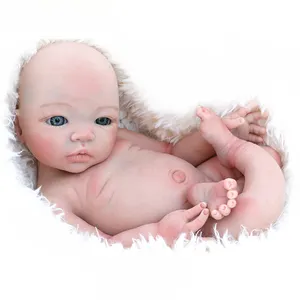 Reborn Doll 45CM 전신 솔리드 실리콘 Bebe Reborn 인형 수제 그린 실물 같은 신생아 아기 인형