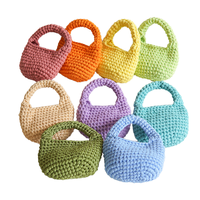 Tas Selempang Rajut Warna Solid Gaya Pastoral Musim Panas, Tas Tangan Poliester Buatan Tangan, Tas Wanita Trendi Warna Cerah, Bordir Rumbai, Model Bucket