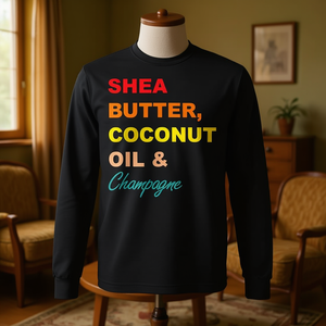 T-shirt rétro à manches longues en coton Shea Butter Coconut Oil Champagne - Product Image 3