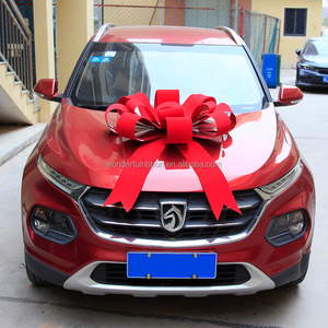 Maravilloso tamaño grande 30 ''rojo preatado lazo de boda decoración de fiesta cinta de boda gigante <span class=keywords><strong>para</strong></span> coche flocado grande 30 pulgadas arco de coche - Product Image 2