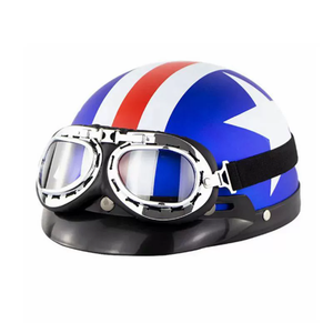 <span class=keywords><strong>Casque</strong></span> de <span class=keywords><strong>Moto</strong></span> Rétro avec Lunettes de Protection <span class=keywords><strong>Casque</strong></span> en Cuir - Product Image 4