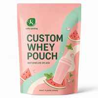 Sachet à fond plat personnalisé avec logo, qualité alimentaire, pour poudre de protéines de lactosérum, emballage de suppléments nutritionnels sportifs avec fermeture éclair