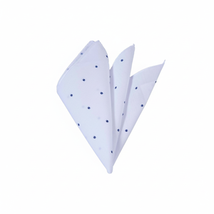<b>Navy</b> Blue Patterned Cotton Neckerchief on White - Product Image 2