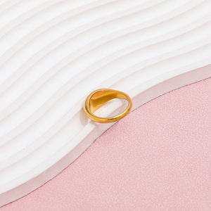 Joolim Jewelry High End PVD Gold Plated Band Oval Signet Finger <strong>Statement</strong> Stainless Steel <strong>Rings</strong> for Women - Product Image 6
