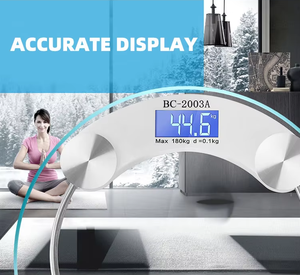 <span class=keywords><strong>Balance</strong></span> de salle de bain en verre numérique transparente simple <span class=keywords><strong>sans</strong></span> rétro-éclairage - Product Image 1