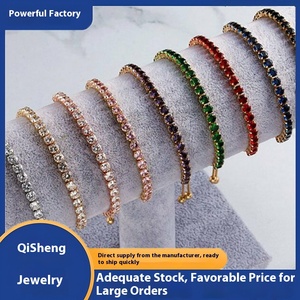 Wholesale Trendy Women's Fashion Custom <b>Initial</b> Alloy 18k Gold Plated Diamond Coloured Zircon Mosaic - Product Image 6