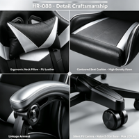 Fauteuil de Gaming Esports en Cuir en Gros OEM, Siège Ergonomique de Course avec Support Lombaire Réglable, Base en Acier Inclinable Professionnel